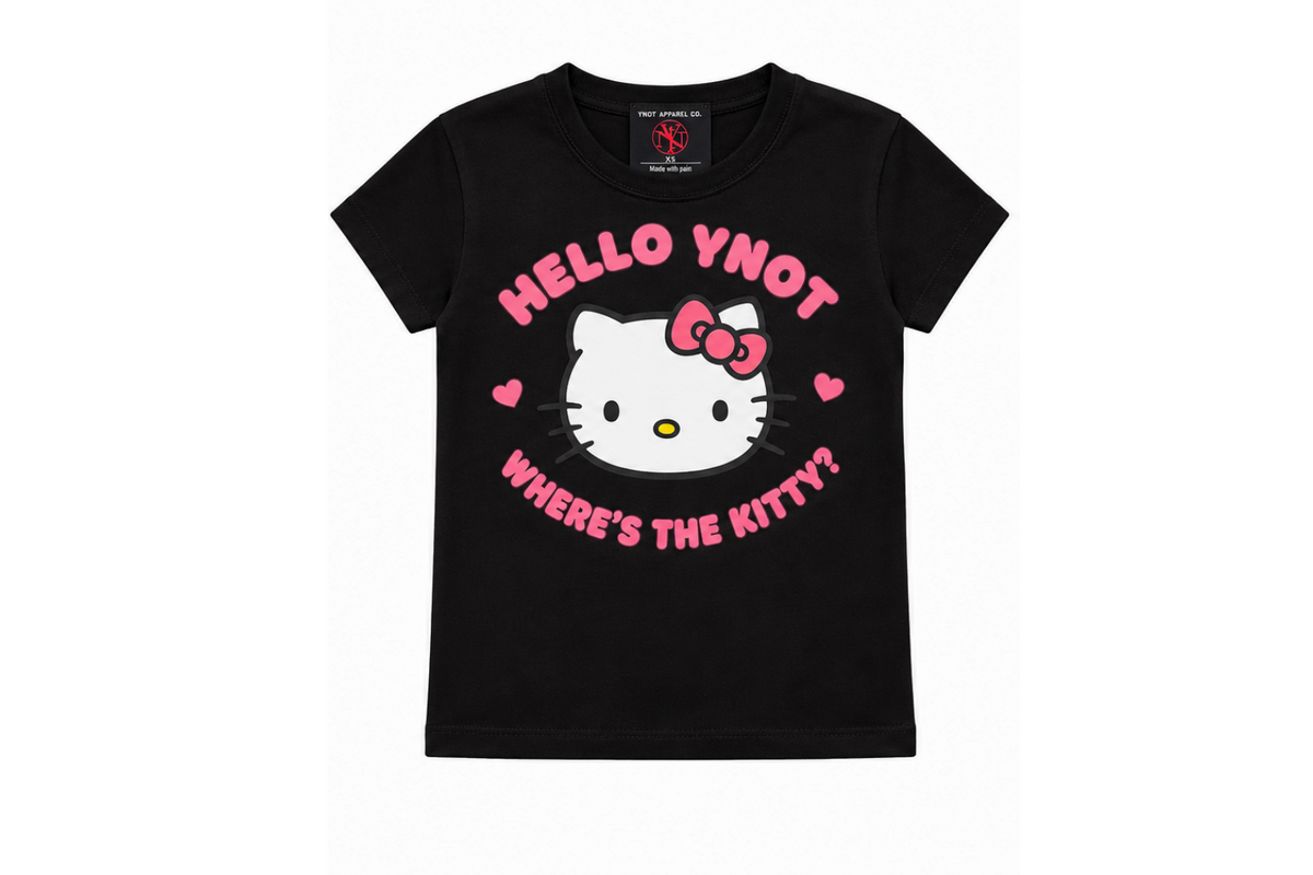 Where’s the Kitty Baby Tee (Black)